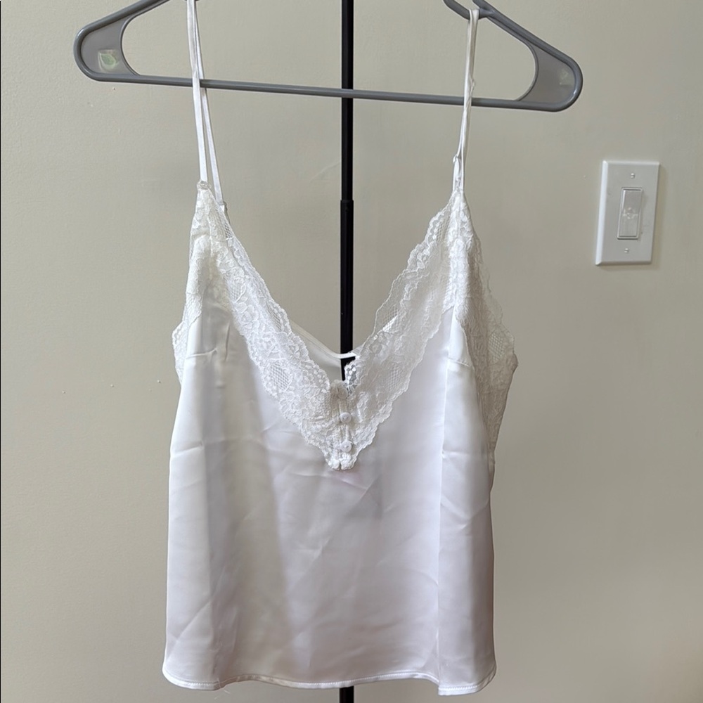 NWT! H&M Divided White Lace Trim Top